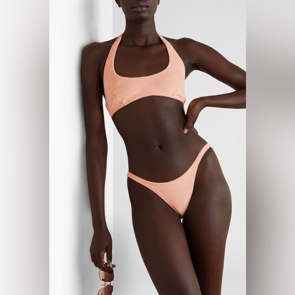 Lisa Marie Fernandez Amber Terry Bikini Set in Peach Size 3/US 6-8 Swimwear